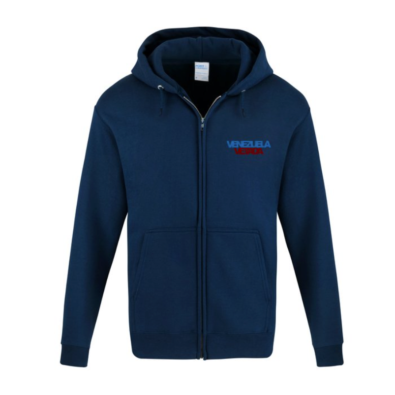 Sudadera Venezuela Vetada con Capucha y Cierre Completo de Forro Polar Port & Company® Tall Essential